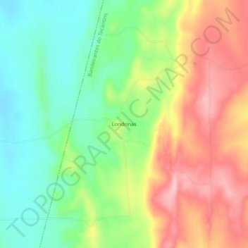 Topografische Karte Londrinas, Höhe, Relief