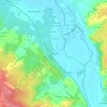 Topografische Karte Les Bergeries, Höhe, Relief