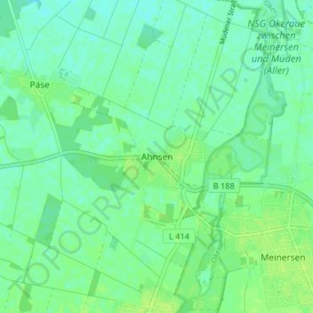 Topografische Karte Ahnsen, Höhe, Relief