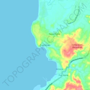 Topografische Karte Currimao, Höhe, Relief