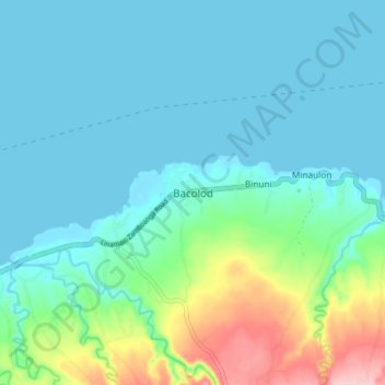 Topografische Karte Bacolod, Höhe, Relief