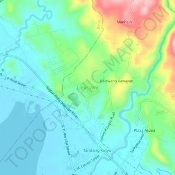 Topografische Karte Little Ville, Höhe, Relief