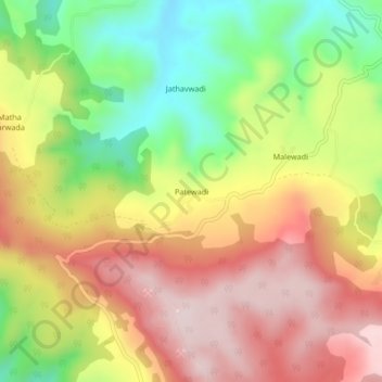 Topografische Karte Patewadi, Höhe, Relief