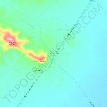 Topografische Karte Lihuel Calel, Höhe, Relief