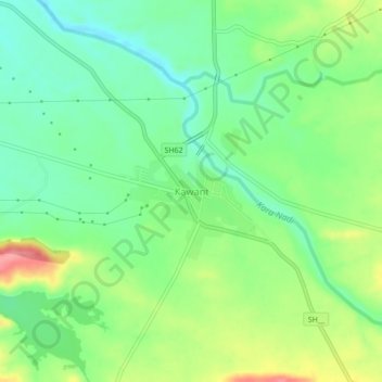 Topografische Karte Kawant, Höhe, Relief