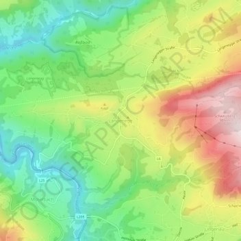 Topografische Karte Langenegg, Höhe, Relief