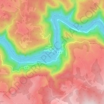 Topografische Karte Laygue, Höhe, Relief
