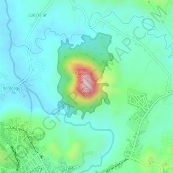 Topografische Karte Mount Mupo, Höhe, Relief