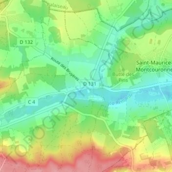 Topografische Karte Le Marais, Höhe, Relief