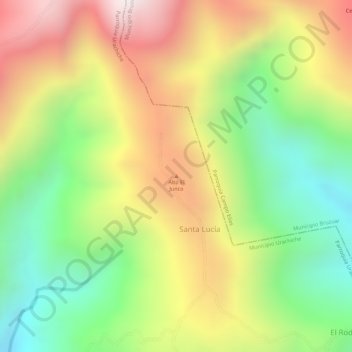 Topografische Karte Alto El Junco, Höhe, Relief