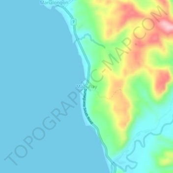 Topografische Karte Mabuhay, Höhe, Relief