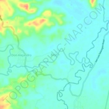 Topografische Karte Baylo, Höhe, Relief