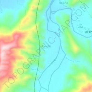 Topografische Karte Up-uplas, Höhe, Relief