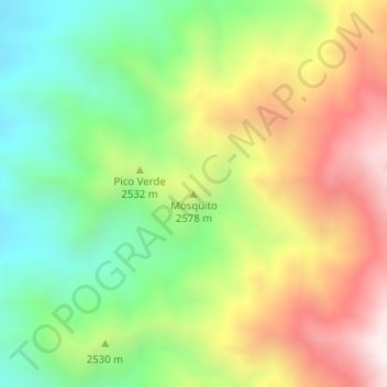 Topografische Karte Mosquito, Höhe, Relief