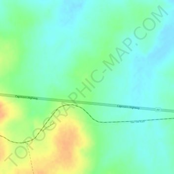Topografische Karte The Gemfields, Höhe, Relief
