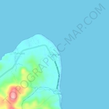 Topografische Karte Alegria, Höhe, Relief