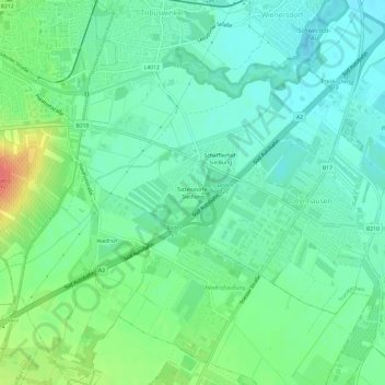 Topografische Karte Tattendorfer Siedlung, Höhe, Relief