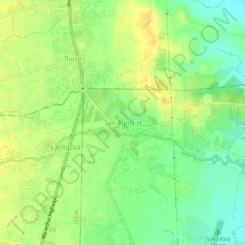 Topografische Karte San Agustin, Höhe, Relief