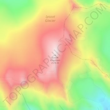 Topografische Karte Ipsoot Mountain, Höhe, Relief