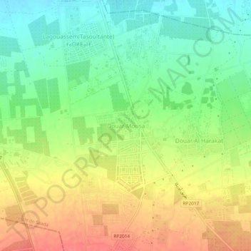 Topografische Karte Douar Mousa, Höhe, Relief