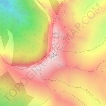 Topografische Karte Pasochoa, Höhe, Relief