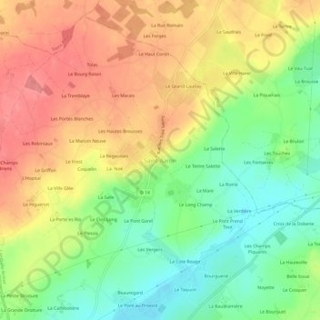 Topografische Karte Saint-Aaron, Höhe, Relief