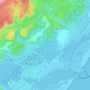 Topografische Karte Le Bouis, Höhe, Relief