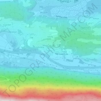 Topografische Karte Mellach, Höhe, Relief