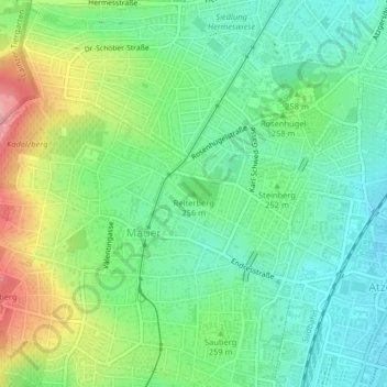 Topografische Karte Reiterberg, Höhe, Relief