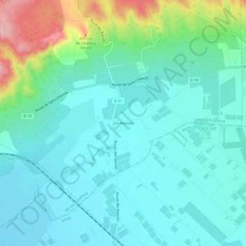 Topografische Karte Les Baïsses, Höhe, Relief