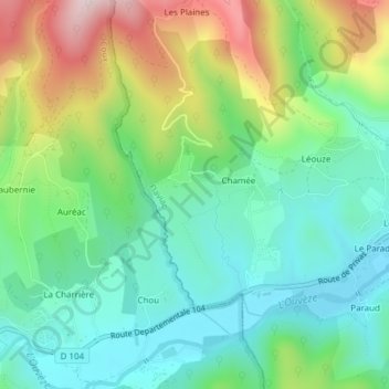 Topografische Karte Les Cheynes, Höhe, Relief
