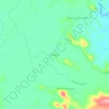 Topografische Karte Miluya, Höhe, Relief