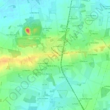 Topografische Karte Saint-Symphorien, Höhe, Relief