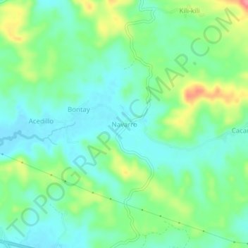 Topografische Karte Navarro, Höhe, Relief