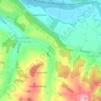 Topografische Karte Niederbach, Höhe, Relief