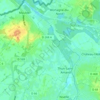 Topografische Karte Grand Manoir, Höhe, Relief