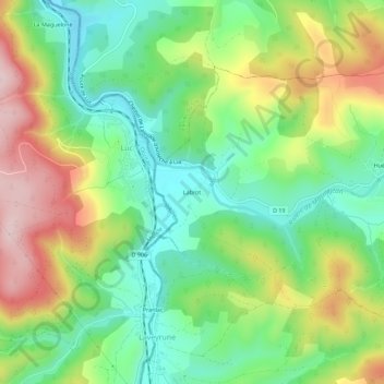 Topografische Karte Labrot, Höhe, Relief