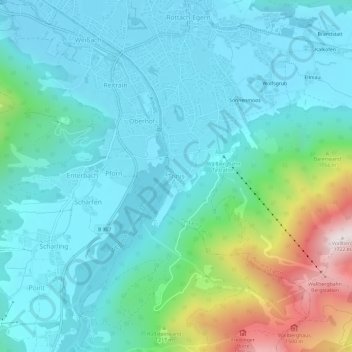 Topografische Karte Trinis, Höhe, Relief