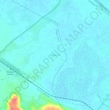 Topografische Karte Narakara, Höhe, Relief