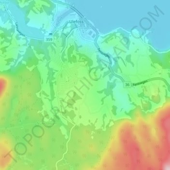 Topografische Karte Holla, Höhe, Relief