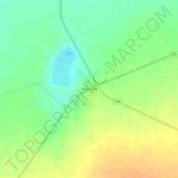 Topografische Karte Hochfeld, Höhe, Relief