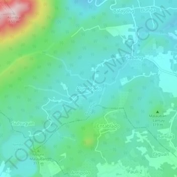 Topografische Karte Alumbrado, Höhe, Relief