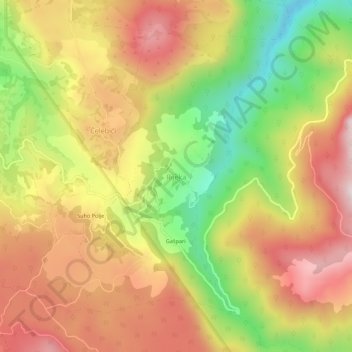 Topografische Karte Rijeka, Höhe, Relief