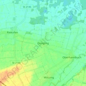 Topografische Karte Dengling, Höhe, Relief