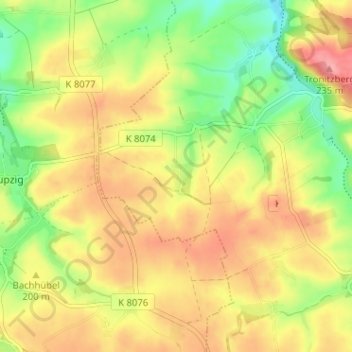 Topografische Karte Niederstößwitz, Höhe, Relief