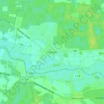 Topografische Karte Thören, Höhe, Relief