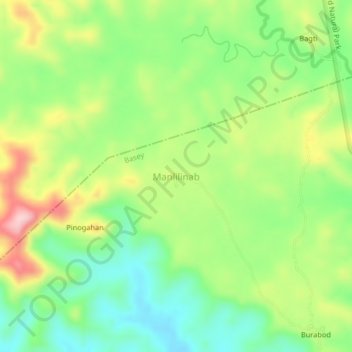 Topografische Karte Manlilinab, Höhe, Relief