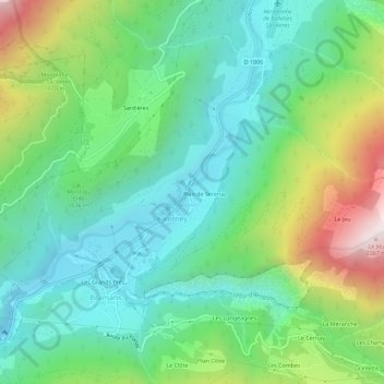 Topografische Karte Lenfrey, Höhe, Relief