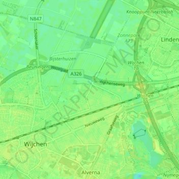 Topografische Karte Woezikrot, Höhe, Relief
