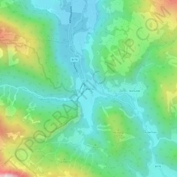 Topografische Karte Griesenau, Höhe, Relief
